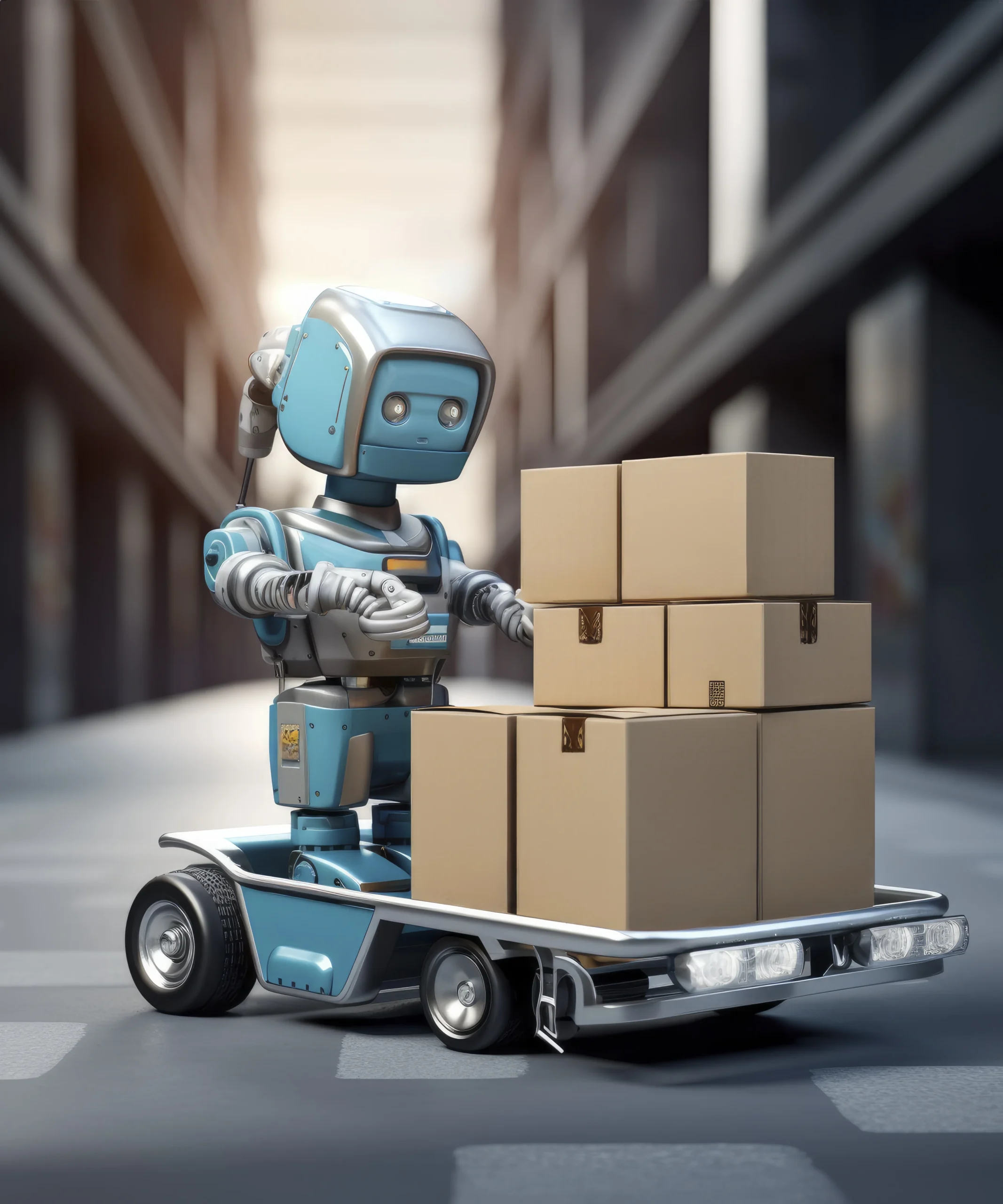 3d delivery robot working scaled Ontrack Telematics